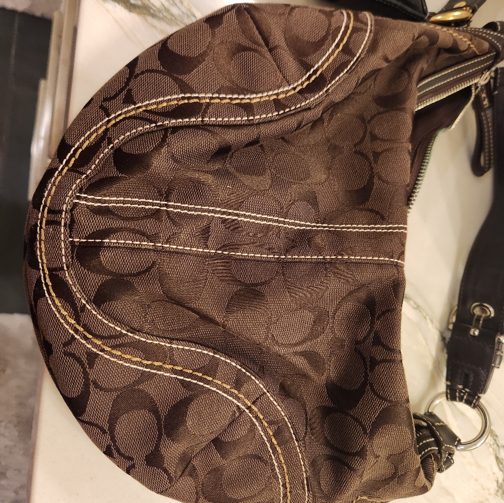 Brown hobo style shoulder purse